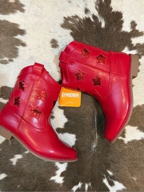 Gymboree Red Glitter Star Cowboy Boots